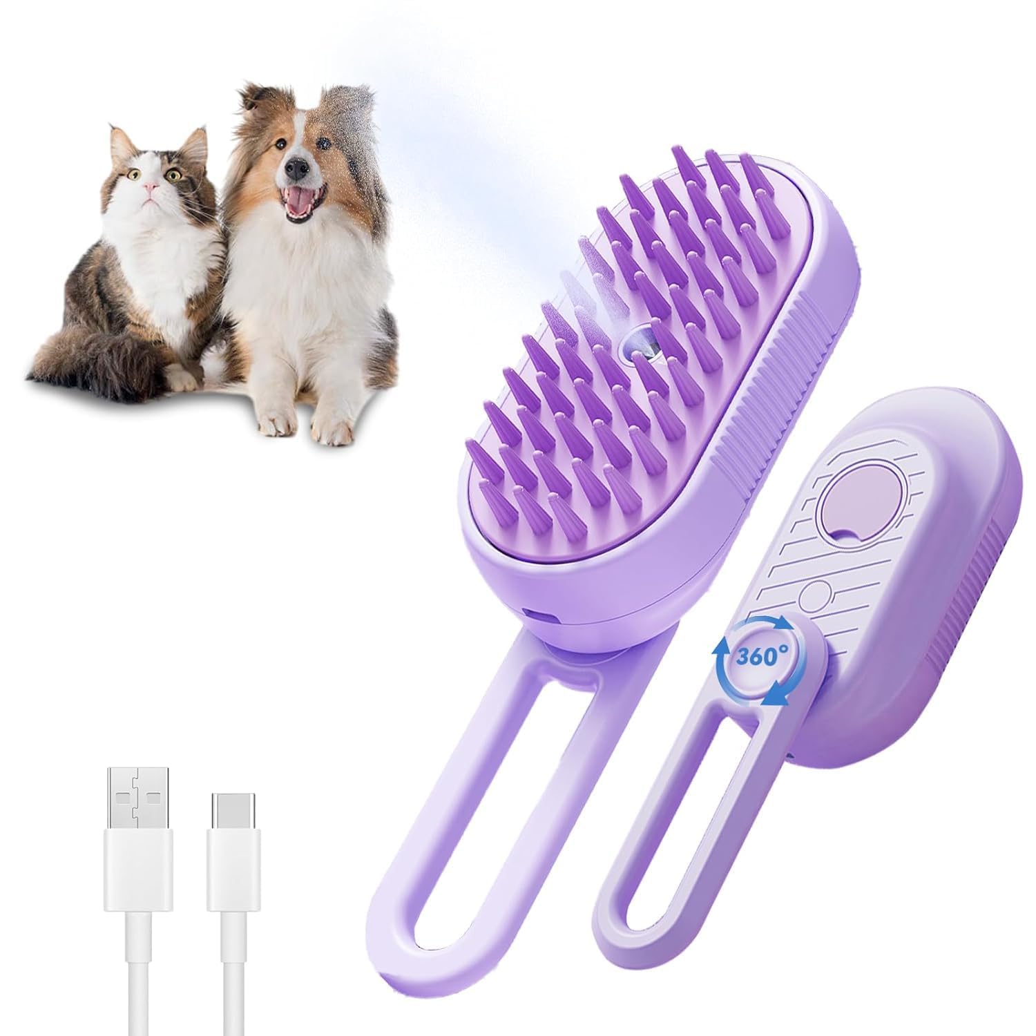3-in-1 Steam Cat Brush – Hair Removal
