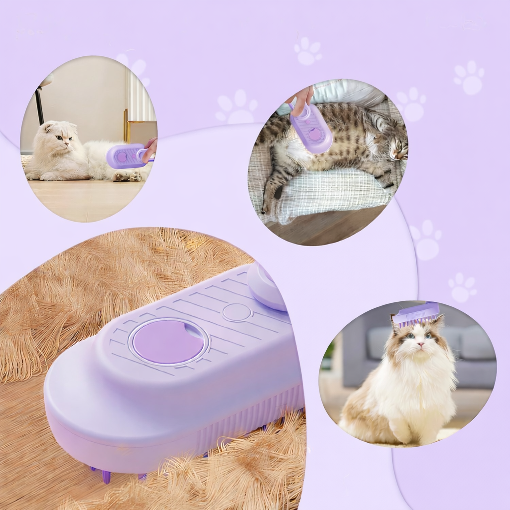 3-in-1 Steam Cat Brush – Hair Removal