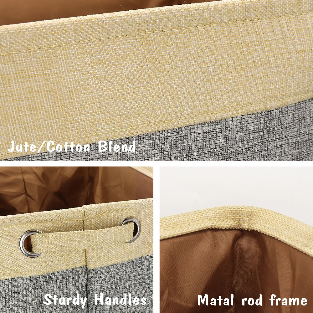 Personalized Dog Toy Storage Basket – Foldable Canvas Linen Storage Bin