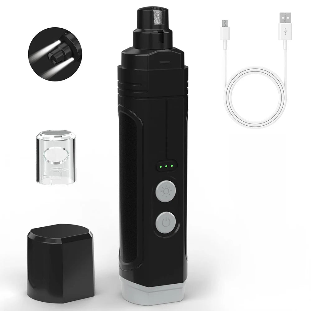 Electric Dog Nail Grinder – USB Rechargeable Quiet Trimmer for Dogs & Cats