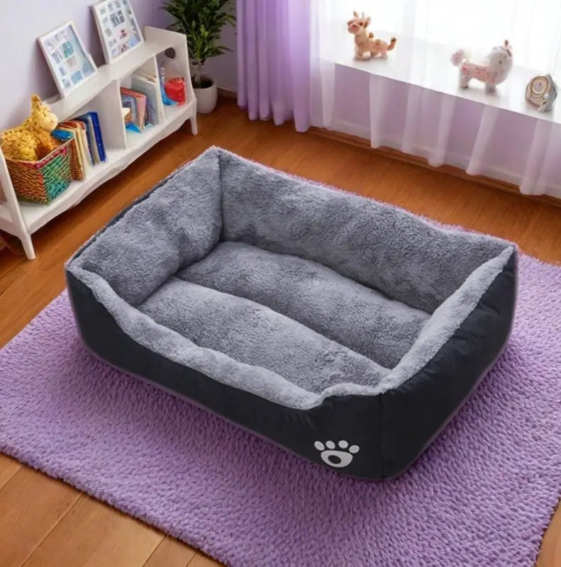 Warm Kennel, Paw Print Pet Mattress, Plush Cat and Dog Sleeping Mat