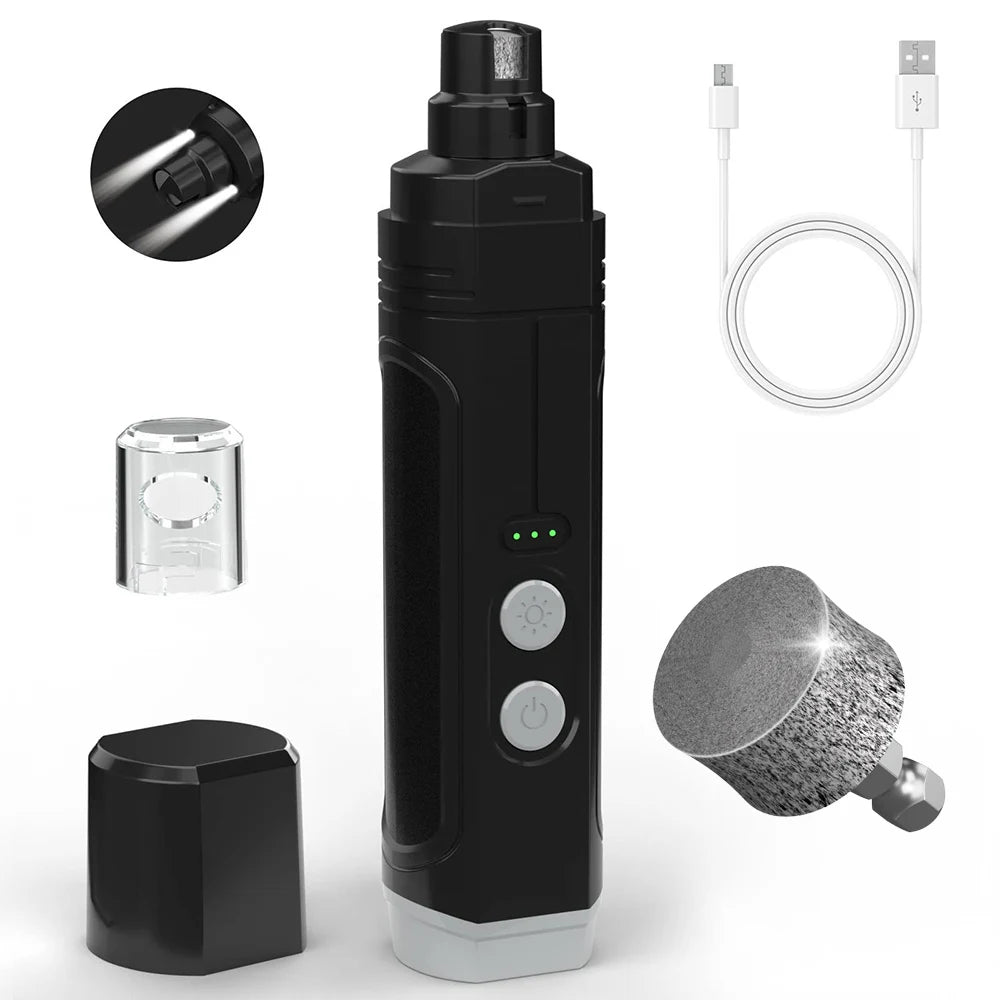 Electric Dog Nail Grinder – USB Rechargeable Quiet Trimmer for Dogs & Cats