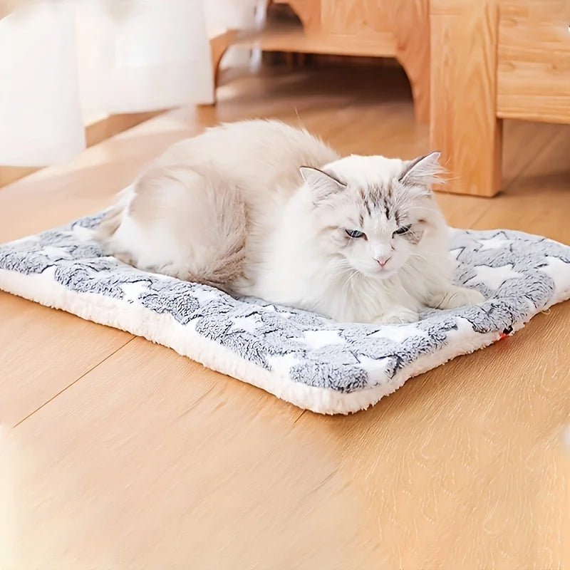 Plush Flannel Pet Sleeping Mat – Warm Kennel & Cage Pad for Dogs
