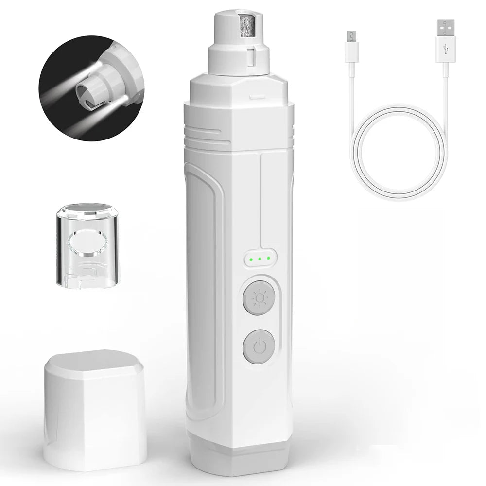 Electric Dog Nail Grinder – USB Rechargeable Quiet Trimmer for Dogs & Cats