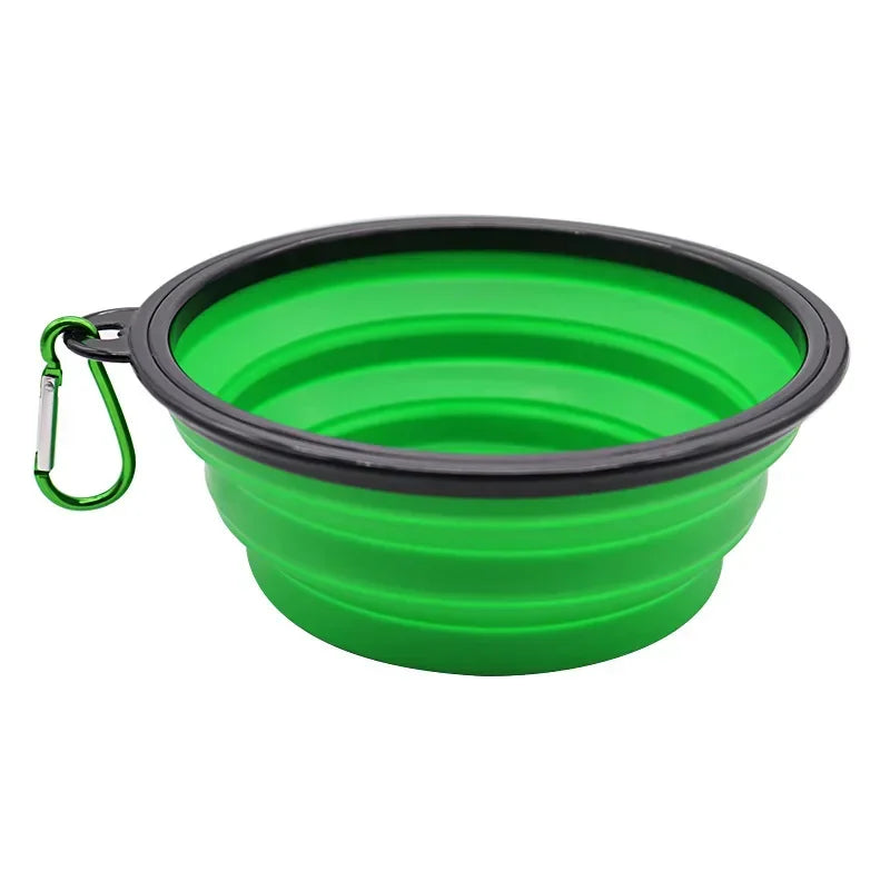 Portable Folding Silicone Pet Bowl with Carabiner