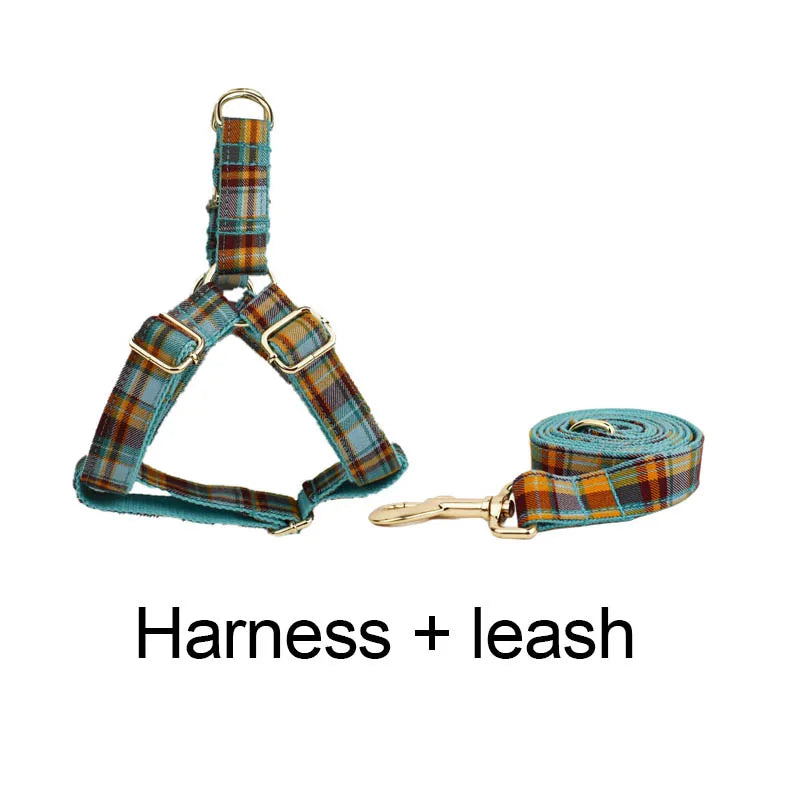 Custom Dog Collar, Harness & Leash Set – Personalized Classy Design