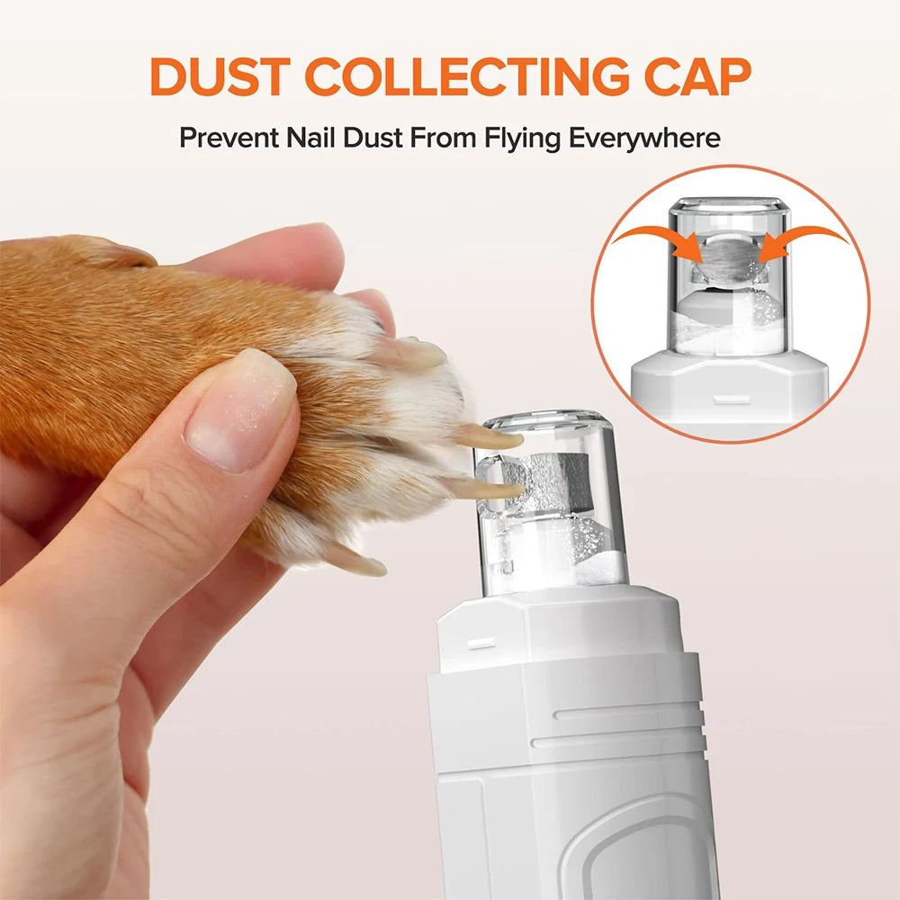 Electric Dog Nail Grinder – USB Rechargeable Quiet Trimmer for Dogs & Cats