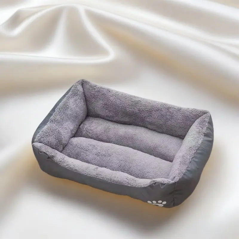 Warm Kennel, Paw Print Pet Mattress, Plush Cat and Dog Sleeping Mat