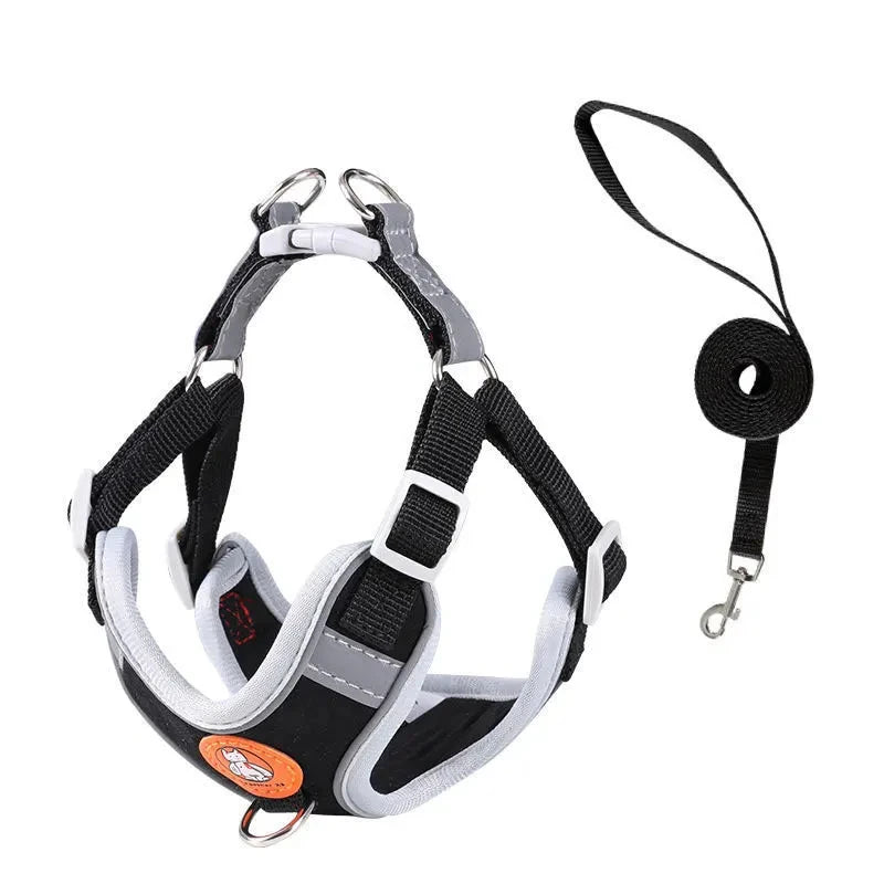 No-Pull Reflective Dog Harness & Leash Set – Adjustable for Small & Medium Dogs