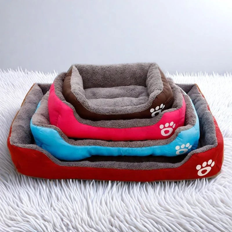 Warm Kennel, Paw Print Pet Mattress, Plush Cat and Dog Sleeping Mat