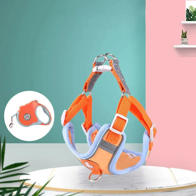 No-Pull Reflective Dog Harness & Leash Set – Adjustable for Small & Medium Dogs