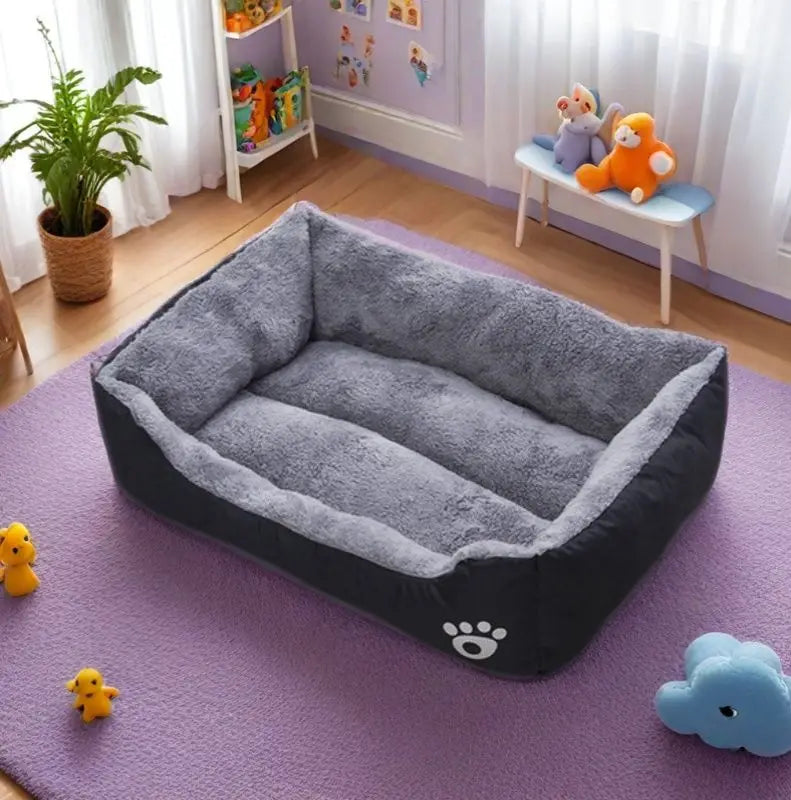 Warm Kennel, Paw Print Pet Mattress, Plush Cat and Dog Sleeping Mat