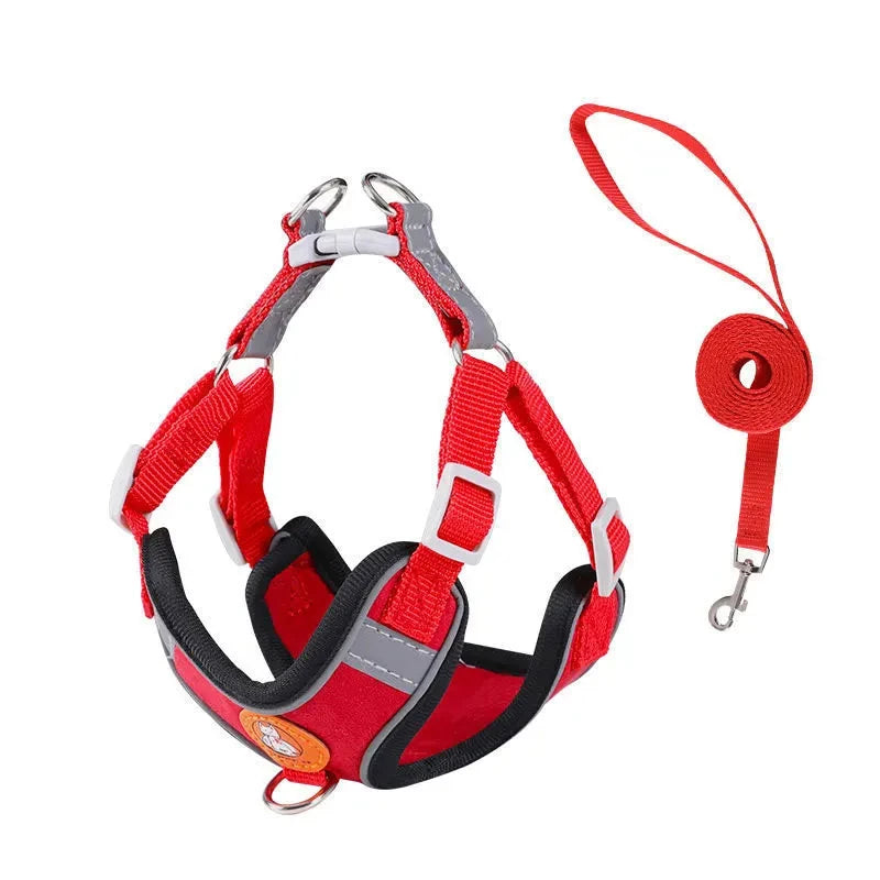 No-Pull Reflective Dog Harness & Leash Set – Adjustable for Small & Medium Dogs