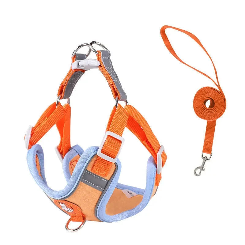 No-Pull Reflective Dog Harness & Leash Set – Adjustable for Small & Medium Dogs