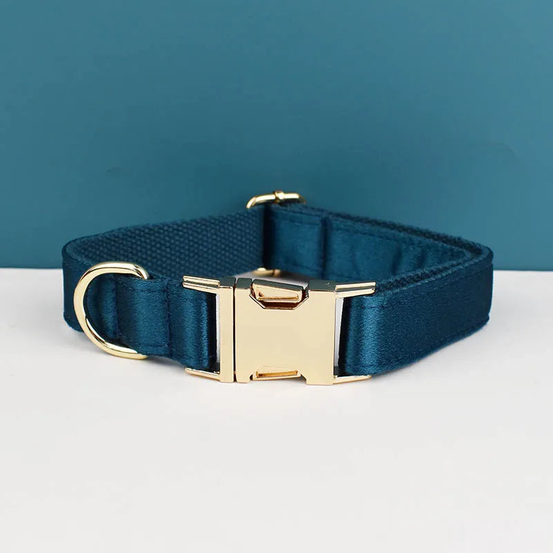 Designer Personalized Dog Collar & Leash Set – Custom Engraved with Detachable Bow Tie