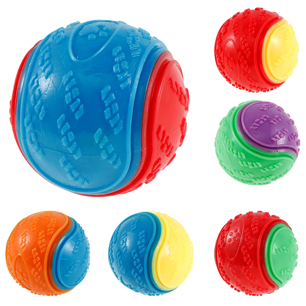 6-Pack Squeaky Dog Balls – Interactive TPR Chew Toys for Teeth Cleaning