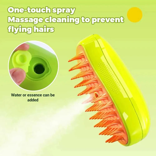Hair cleaning brush with massage function on a green background