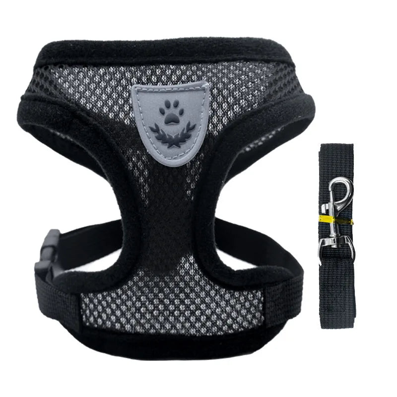 Small Dog & Cat Harness with Leash – Secure Vest Chest Strap