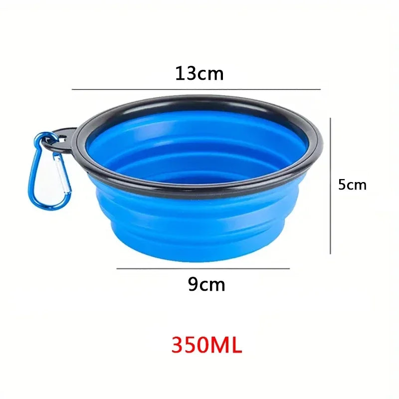 Portable Folding Silicone Pet Bowl with Carabiner