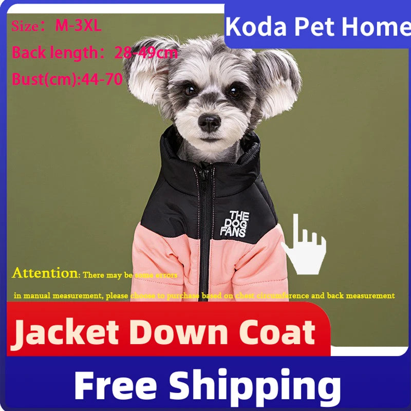 Luxury Fashion Dog Coat – Warm Down Jacket for Autumn & Winter