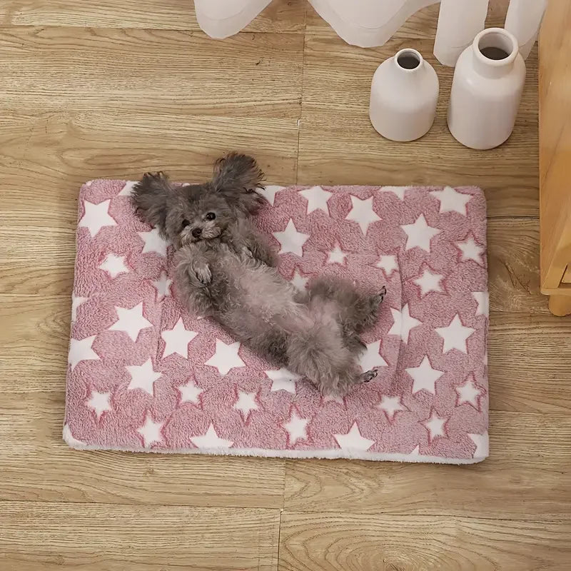 Plush Flannel Pet Sleeping Mat – Warm Kennel & Cage Pad for Dogs