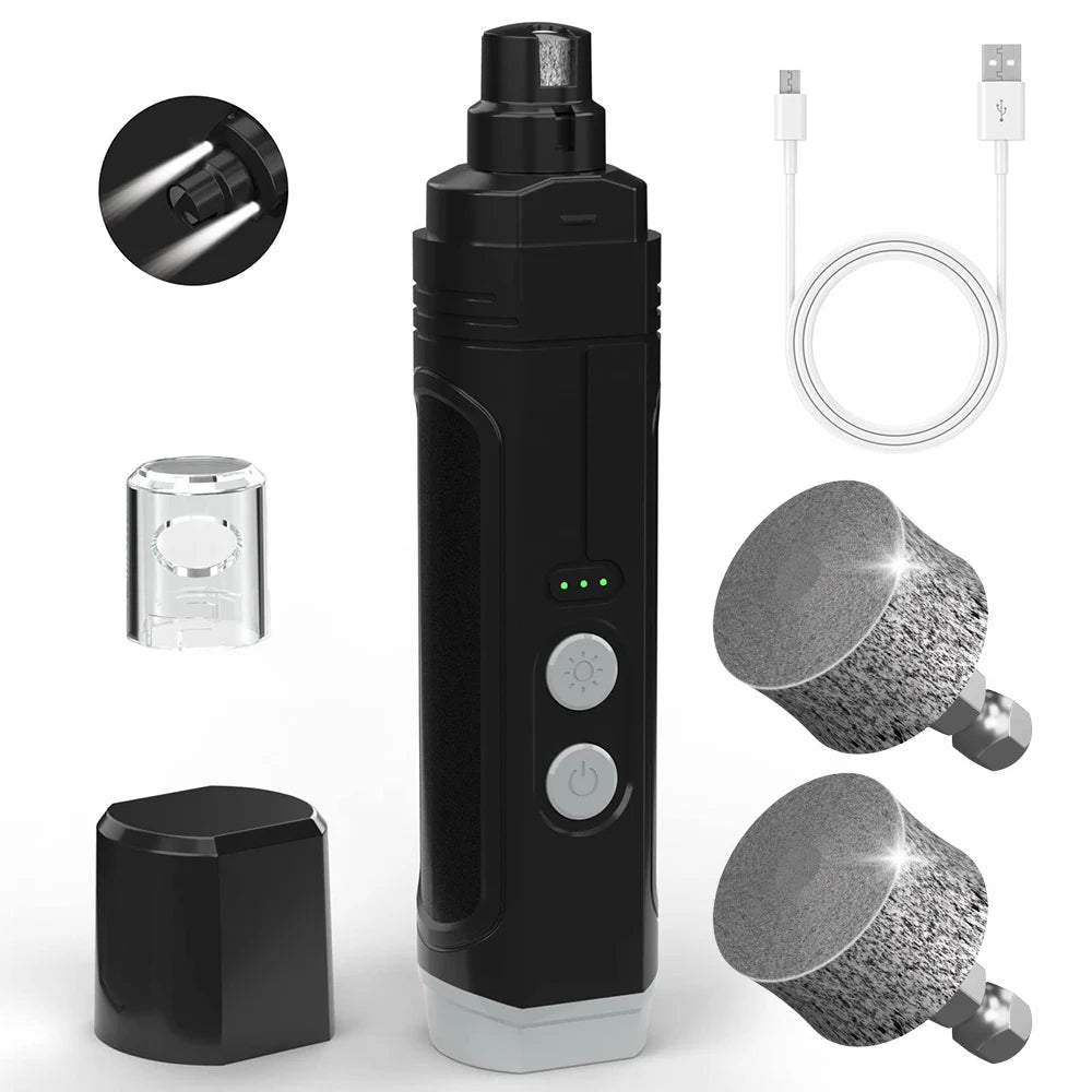 Electric Dog Nail Grinder – USB Rechargeable Quiet Trimmer for Dogs & Cats
