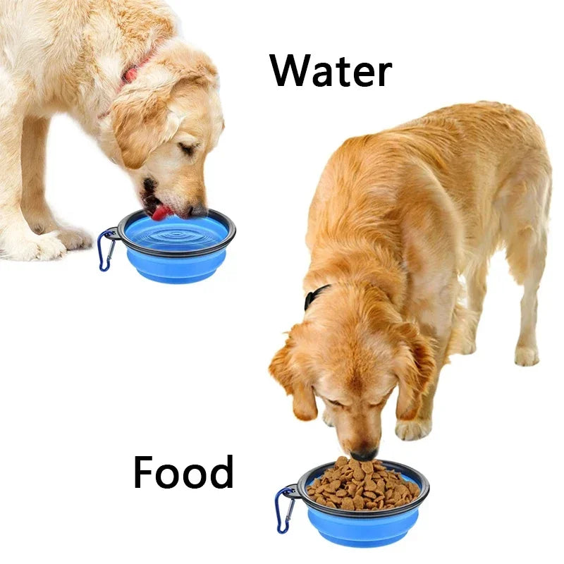 Portable Folding Silicone Pet Bowl with Carabiner