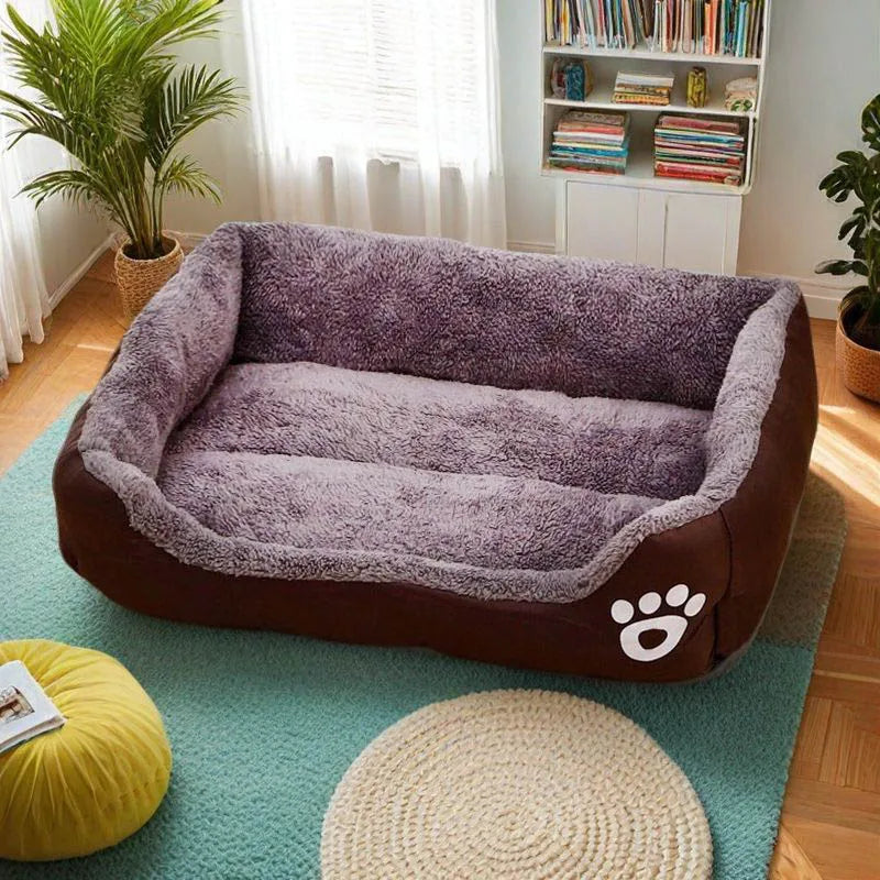 Warm Kennel, Paw Print Pet Mattress, Plush Cat and Dog Sleeping Mat