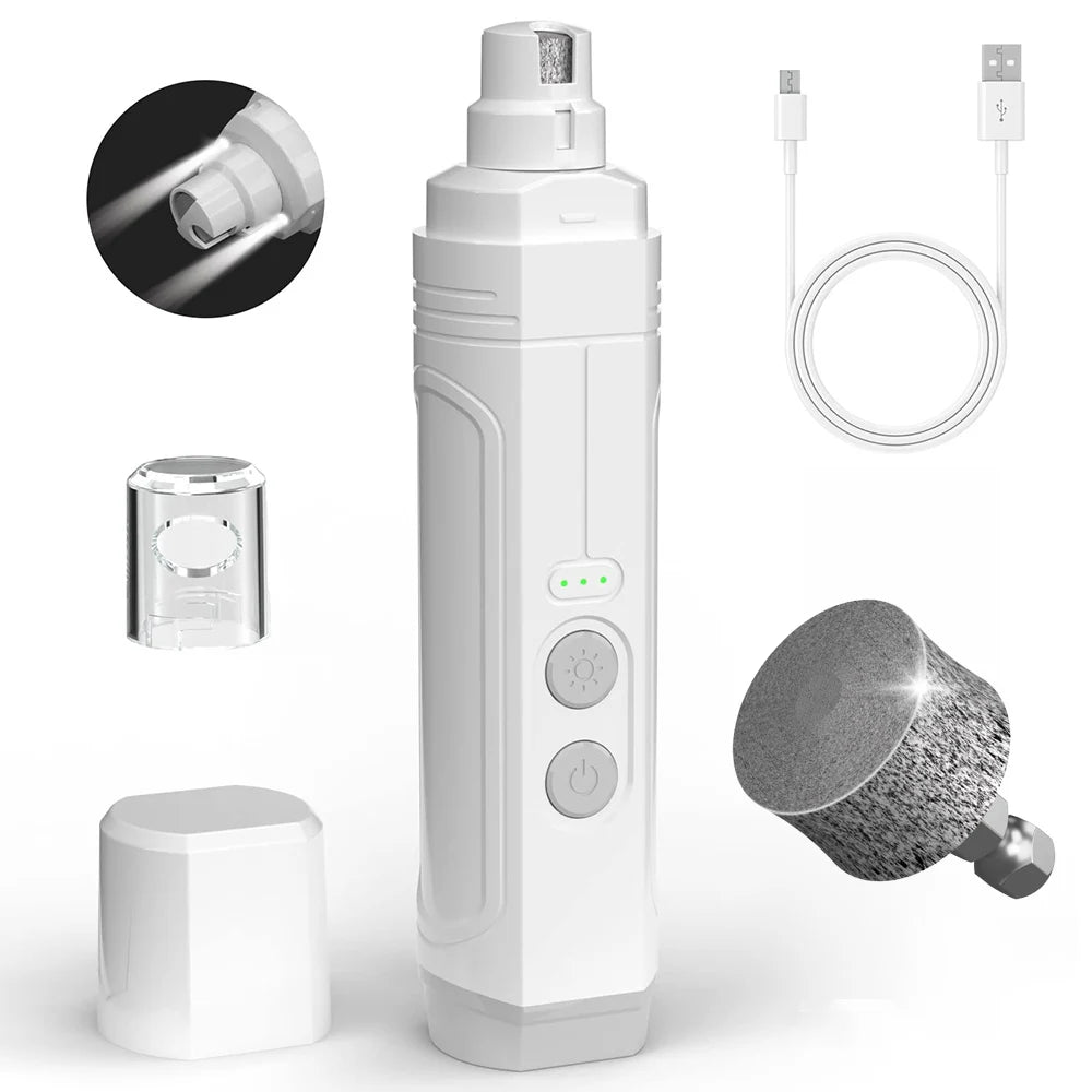 Electric Dog Nail Grinder – USB Rechargeable Quiet Trimmer for Dogs & Cats