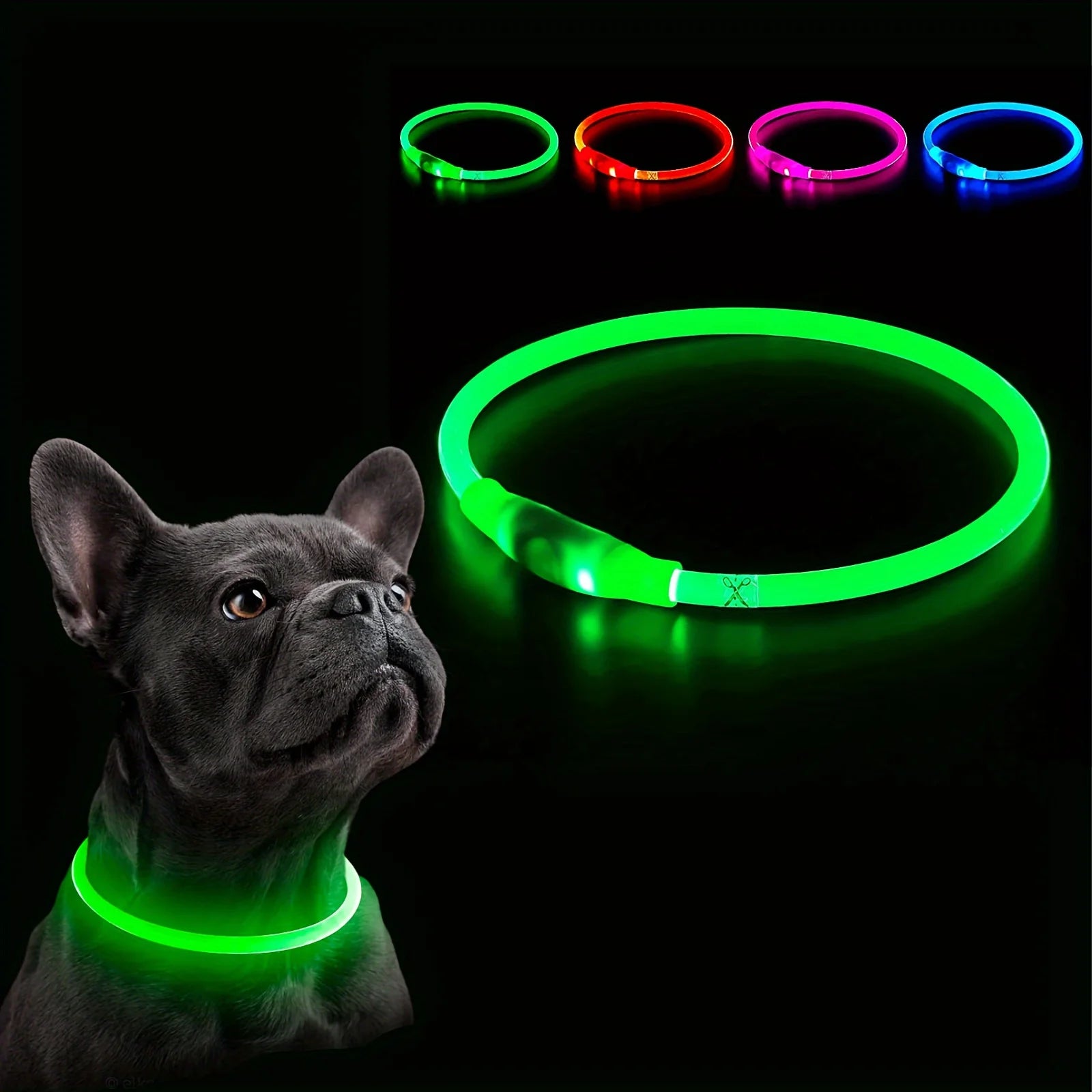 LED Light-Up Dog Collar – USB Rechargeable Anti-Lost Luminous Collar