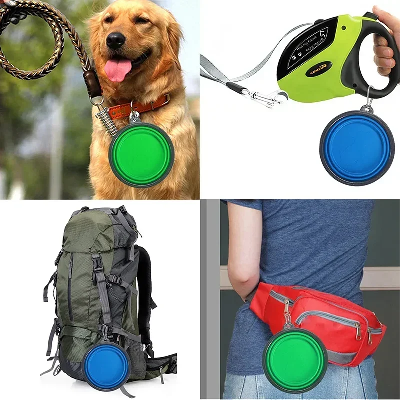 Portable Folding Silicone Pet Bowl with Carabiner
