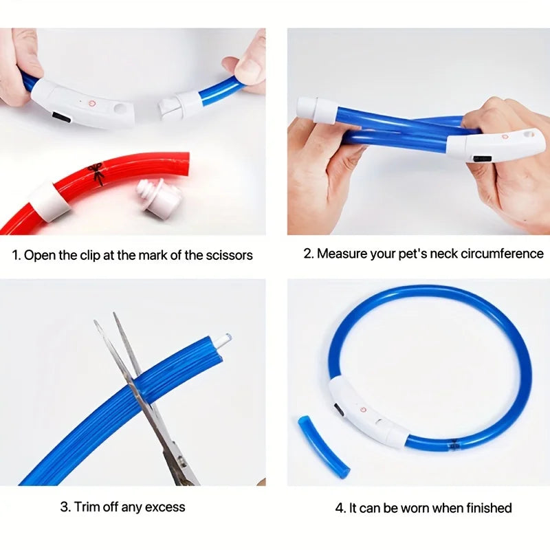 LED Light-Up Dog Collar – USB Rechargeable Anti-Lost Luminous Collar