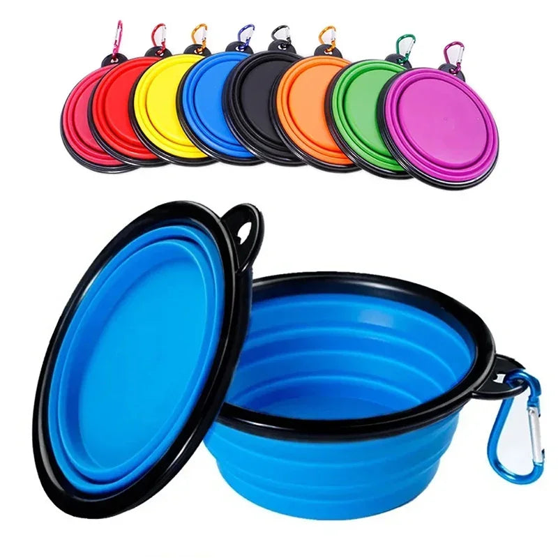 Portable Folding Silicone Pet Bowl with Carabiner