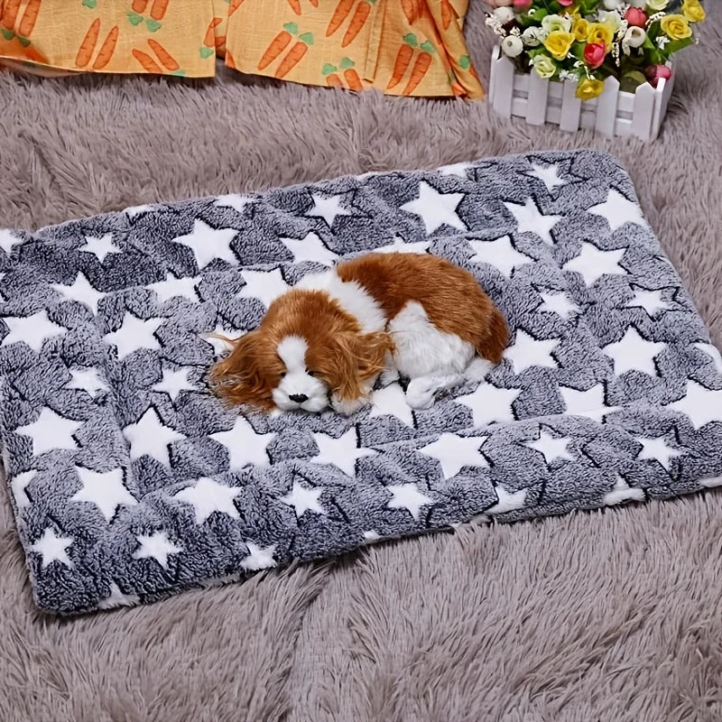Plush Flannel Pet Sleeping Mat – Warm Kennel & Cage Pad for Dogs