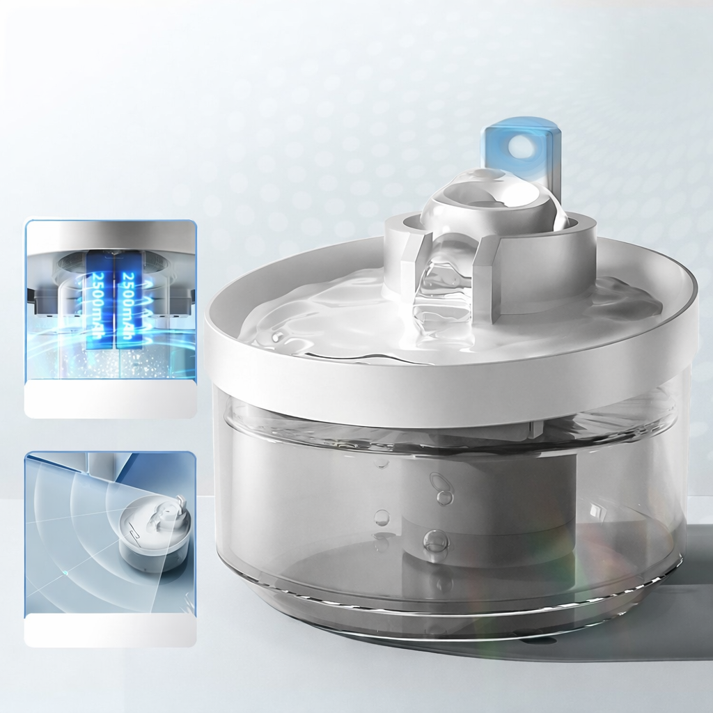 Fontaine à Eau Sans Fil pour Chats – Induction Intelligente Furronyou