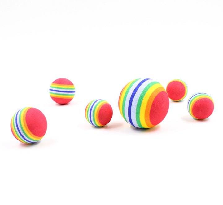 Colorful striped balls on a white background