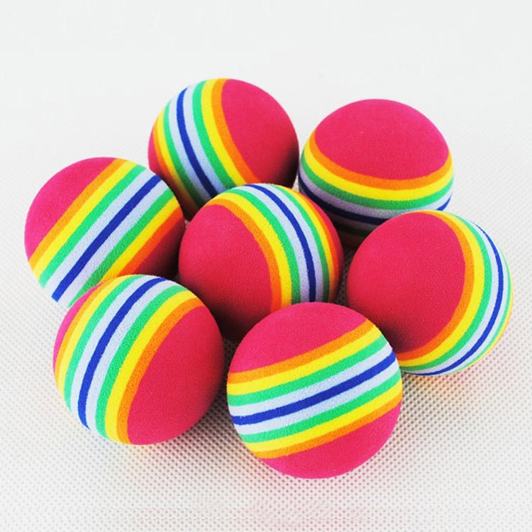 Colorful striped balls on a white background