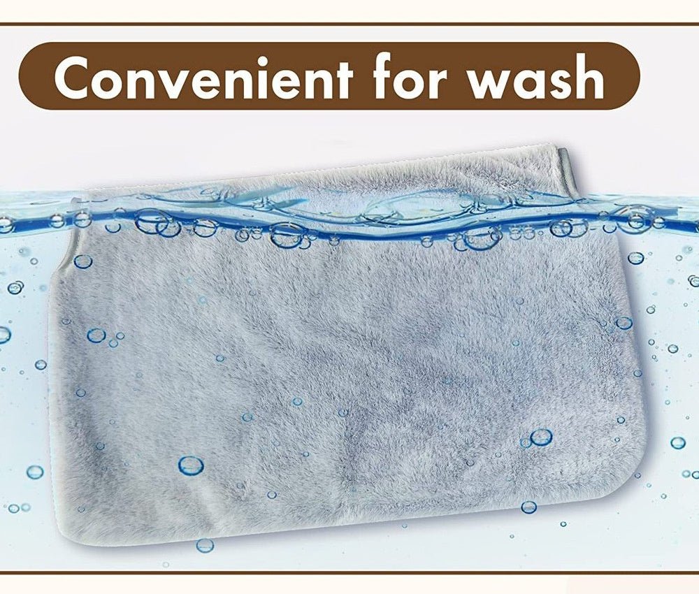 Text 'Convenient for wash' above a gray filter with water and bubbles.